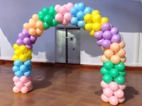 파스텔무지개 대형풍선아치 김포출장풍선 어린이날 졸업식 입학식 발표회 무대장식 교회행사 : 인디스타임