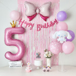 시나모롤풍선 생일파티세트 핑크풀세트 화이트숫자 8 : 연지마켓19