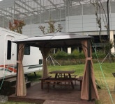 PC 그늘막 / 3x3, 3x4m / 모기장+바람막이 세트 / 야외파고라원두막 : 신밧드 무역