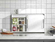 슬림 슬라이딩 철제수납장 화이트 디귿 수납장 주방 양념통 화장품 영양제 정리함 소형 : 사치앳홈