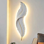 캔버스라이트 벽 인테리어 조명 깃털 모양 led 고급 17W 삼색조명(흰색) 60cm : NJ마켓