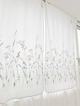 국내생산 핸드메이드 고밀도 60수 순면 자수 들꽃가든 바란스 커튼 작은창 예쁜 가리개 : 마켓서하