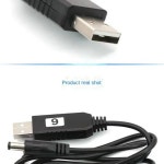 dc케이블 USB to DC 케이블 부스트 컨버터 스텝 업 코드 5V 9V 12V 1M 커넥터 와이파이 라우터 모뎀 선풍기 스피커 2.1x5.5mm 플매트 카펫... 