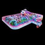 물놀이용 빠지 에어바운스 대형공기주입식캐슬 성모양에어바운스 워터슬라이드 플로팅아이랜드 워터어드벤처 : 파니퍼니마켓