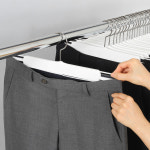 [스토리행거] 쏙쏙 심플 바지&치마걸이 논슬립 사이즈조절 수납력증가 집게자국 없는 옷걸이 10p : 스토리행거