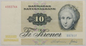 덴마크 1972년 10크로네 극미품 : 수집스토리
