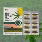 [2개월분] 대마종자유 미국산 냉압착 프리미엄 헴프씨드오일 1,000mg 60캡슐 : 써니누리