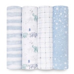 아덴아나이스 라이징 스타 클래식 스와들 머슬린 4팩 / aden + anais rising star classic 4pk swaddles : Health Beauty