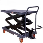 수동 유압 플랫폼 리프트 전기 자동차 평판 카트 소형 밝은 회색 : ND산업