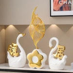 럭셔리 백조 와인랙 와인 거치대 와인 장식품 인테리어 장식품 거실 와인 수납함 : RISTYLE