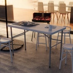 접이식 테이블 폴딩 탁자 간이 입식 식탁 다용도 브로몰딩 테이블 접이식1200cz : 공간의꿈