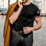 클래식 사이드 티셔츠 (남여공용)(화이트 블랙) : 블루라벨