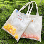 동물 피규어 에코백 데일리 토트 지퍼 숄더백 가방 : 루트백