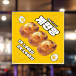 계란빵 현수막 HC-087 디저트 카페 플랜카드 인쇄 30x30cm : 토리배너
