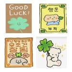 행운 키링 키트 DIY 슈링클스아트 세트 마술종이 네잎클로버 행운부적 나만의키링 만들기 4개 : 키움에프에스샵