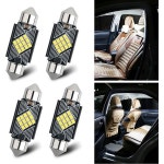 4 PCS 자동차 LED 더블팁 리딩 라이트 13mm x 36mm 201612 SMD 메탈 PC보드 180도 조명 루프 실내등 교체 액세서리 대부분의 모델화이트... 