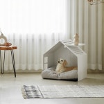 펫토 강아지집 강아지 고양이 숨숨집 클린펫 하우스 침대 쿠션 스몰(선반포함) 화이트 : 펫토
