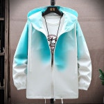 남성 블루 그라데이션 후드 재킷 스트릿 패션 캐주얼 데일리룩 청소년 빅사이즈 4XL 10대 : 메디치HS