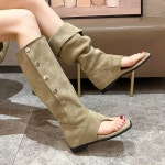 여름부츠 린넨 쪼리부츠 마부츠 토오픈 블랙 조리 1.블랙 35-39사이즈메모(사진참조) : 바다봄마켓