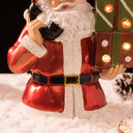 SAAKAR 노엘 조각상 미니어처 피규어 크리스마스 사람들 장식 조각 집 거실 송진 개체 : 해피지수3