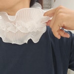 자외선차단 플리츠 프릴 넥 스카프 레이스 파크골프 목커버 여성 골프 핑크팡 : 핑크팡의 마켓