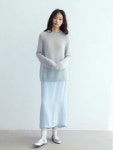 길이 레그 스트레이트 스트라이프 허리 신작 코튼 하프 슬릿 H7133 중간 사이드 가을/ : 나무컴온라인