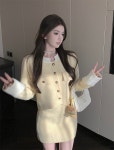 옐루 니트 가디건 코트 미니 스커트 투피스 : 러브포트 lovepot