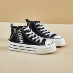 블라벨리 한국판 하이탑 스니커즈 여 2024 가을 신상 학생 러닝 스니커즈 키높이HY237 : 트렌드패피