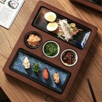 오마카세 트레이 접시 대나무 세트 후식 애피타이저 소스 중형 : WorldShopPro