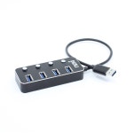 넥시 NX-UH3004B USB허브 4포트 블랙메탈 NX626-1 무전원 USB3.0 : 컴퓨터119 스토어