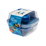투고 TO-GO 2칸 나눔 샐러드 용기 950ML 블루/옐로 직장 학생 피크닉 찬합 세트 : 지와이스토리