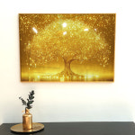 집 안에 걸어두면 금전운이 들어오는 포스터 황금나무와 떨어지는 황금빛H 금배경 A2 : 이나 코리아