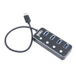 넥시 NX-UH3004B USB허브 4포트 블랙메탈 NX626-1 무전원 USB3.0 : 컴퓨터119 스토어