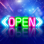 레인보우 발광 OPEN 기본형 LED보드 영업중 간판 LED 오픈사인 전광판 조명  홍보 개업선물 : LED보드나라