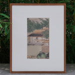 전통풍수그림 산수화 일본풍 서재 다실 선풍 수묵화 고풍 거실 삼련 민박 호텔 벽걸이 액자 : 토러스888