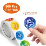 다채로운 스플래시 잉크 땡큐 스티커 Dly 장식 라벨 학습 보상 노트북 PC 패드 2.5cm 1.0 인치 500 개/롤 : 3월16일