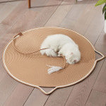 딩동펫 고양이 캣냥 흔들깃털 라운드 스크래쳐 매트 브라운 L : 딩동펫