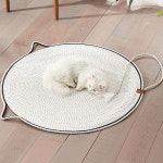 딩동펫 고양이 캣냥 흔들깃털 라운드 스크래쳐 매트 브라운 L : 딩동펫