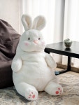 토끼 인형 애착 대형 화이트 선물 바디필로우 쿠션 방석 롱베개 게으른 토끼 45cm : 상하이스토어