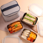 쿡위즈 국산 직사각 3단 중 찬합 도시락 18-8 스텐레스 304 런치박스 소풍도시락 직장인 : 쿡위즈