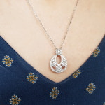 실버925 순은 하이엔드 파베 큐빅 물방을 드롭 네크리스 : 디어마이시크