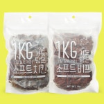 슈퍼츄 일킬로그램 애견 소프트 져키 대용량 강아지간식 1kg : 와이즈테일