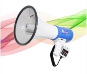 메가폰 JM2008RL 충전식 대형메가폰 50W 사이렌 경적 녹음 USB 건전지 겸용 : 큐브미디어