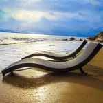 라탄 썬베드 비치 수영장 펜션 의자 팬션 풀빌라 다크 브라운 : 고고차이나