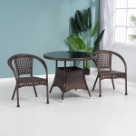 라탄테이블 세트 카페 테라스 루프탑 야외용 가든 옥상 펜션 업소용 리조트 발코니 : Lily스토어