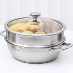 IH 인덕션 2단찜냄비 스텐냄비 찜솥 찜기 30cm : 리빙스토리