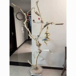 앵무새 놀이터 대형 횟대 자바트리 나무 스탠드 0.9m 목재교각 세트 : 신용무역