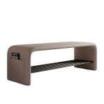 벤치형 신발장 웨이팅의자 모던 미니 현관벤치 정리함 현관 150x35x42cm 밀키 브라운 : 재민이네4