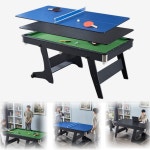 당구대 탁구대 미니 당구다이 1개 접이식 보드 풀세트 가정용 다이 스탠드 당구대 그린 + 탁구판 + 책상상판 : DPR