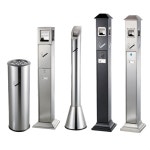 야외용 타원형 재떨이 원통형 쓰레기통 흡연구역 대형 꽁초 기둥 스탠드 흡연실 원통형 기둥 : CM직구